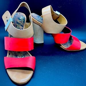Sam Edelman Coral and Tan heels